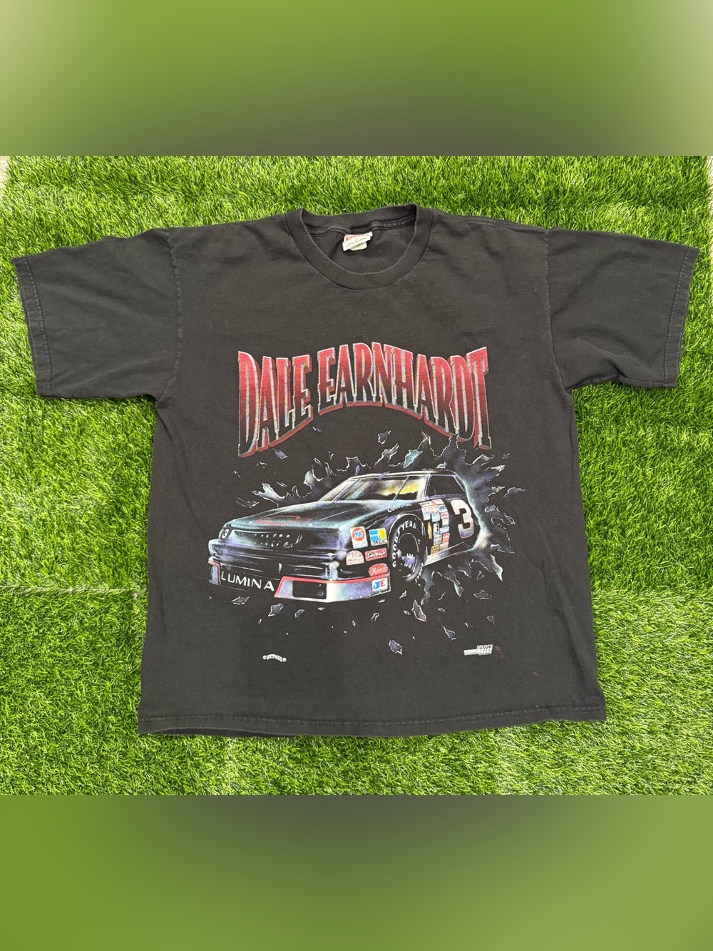 Vintage Nutmeg Mills Dale Earnhardt "The Intimidator" NASCAR T-Shirt XL Black